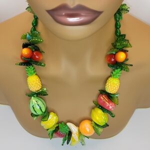 Fruit Salad Colorful Chunky Statement Necklace